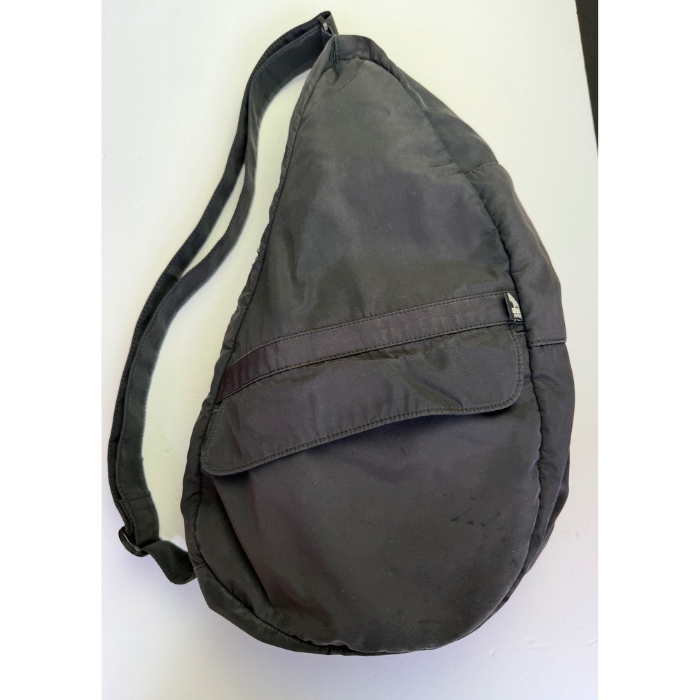 AmeriBag Healthy Back Bag Black Nylon Sling Ergonomic Travel Gorpcore Tote Purse